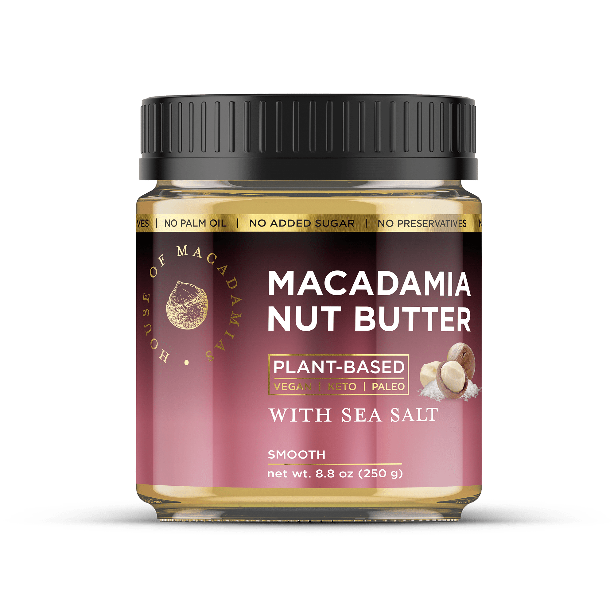 Macadamia Nut Butter Sea Salt Flavor (1 Flavor, 2 Jars) - House of Macadamias - easy snacks